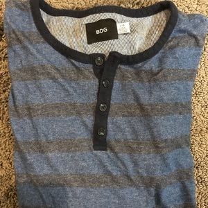 Long-sleeve striped henley thermal